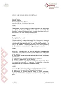 Labour relations / Government of Australia / Labor economics / Industrial relations / Management / Australian Fair Pay and Conditions Standard / Australian Pay and Classification Scales / Australian Fair Pay Commission / WorkChoices / Employment compensation / Australian labour law / Human resource management