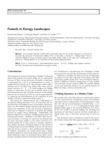 EPJ manuscript No. (will be inserted by the editor) Funnels in Energy Landscapes Konstantin Klemm1 , Christoph Flamm2 , and Peter F. Stadler1,2,3,4 1