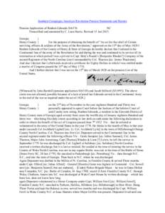 Southern Campaigns American Revolution Pension Statements and Rosters Pension Application of Reuben Edwards S16376 NC Transcribed and annotated by C. Leon Harris. Revised 15 Jan[removed]Georgia }