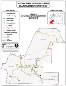 OREGON STATE HIGHWAY SYSTEM 2012 PAVEMENT CONDITIONS MAP LEGEND DISTRICT LOCATION