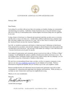 Foreclosure Prevention Letter