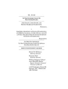 Politics / Democracy / United States Constitution / First Amendment to the United States Constitution / Separation of church and state / Washington Referendum 71 / Referendum / Intermediate scrutiny / Initiative / Direct democracy / Elections / Popular sovereignty