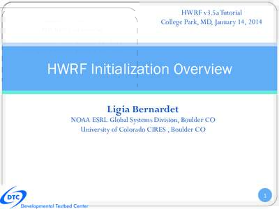 HWRF v3.5a Tutorial College Park, MD, January 14, 2014 HWRF Initialization Overview Ligia Bernardet