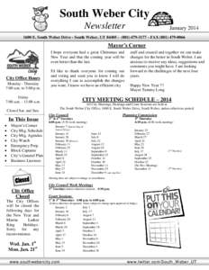 South Weber City Newsletter JanuaryE. South Weber Drive - South Weber, UTManager’s