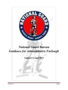 National Guard Bureau Guidance for Administrative Furlough Updated 12 April[removed]Apr-13