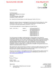Received by IURC[removed]BD  30-day Filing ID # 2973 February 28, 2012