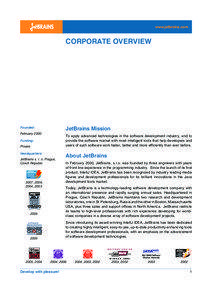 www.jetbrains.com  CORPORATE OVERVIEW