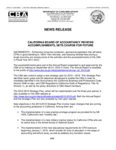 News Release[removed]CBA Reviews Accomplishments, Sets Course for Future