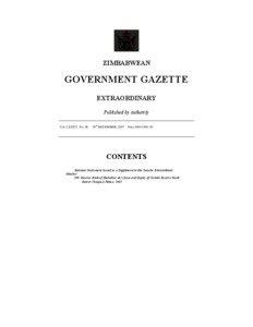 ZIMBABWEAN  GOVERNMENT GAZETTE