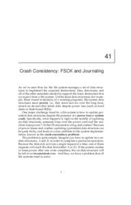 41 Crash Consistency: FSCK and Journaling