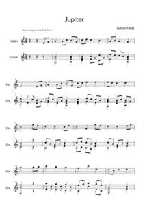 Jupiter Gustav Holst Guitar arrangement by Rick Davis  Violin