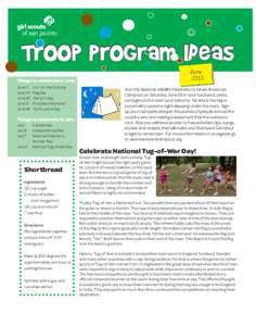 TrOop ProGram IDeas June 2010 Things to celebrate in June June 11