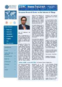 IERC Newsletter  VOLUME 4, ISSUE 2 July, 2013  European Research Cluster on the Internet of Things
