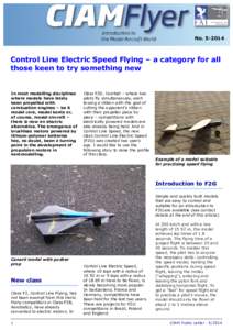 NoControl Line Electric Speed Flying – a category for all those keen to try something new  In most modelling disciplines