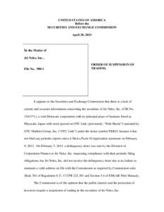 Financial regulation / Government / Corporate crime / U.S. Securities and Exchange Commission / OTC Markets Group / Securities Exchange Act / Securities Act / Neko / Securities and Exchange Commission / United States Securities and Exchange Commission / United States securities law / 73rd United States Congress