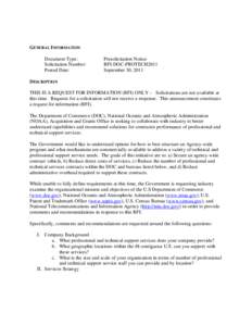 North American Industry Classification System / Request for information / Request for proposal / Radio France Internationale / Business / Procurement / Government procurement in the United States