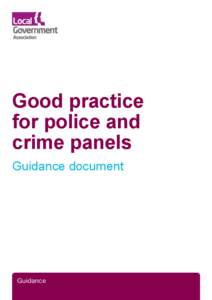 Good practice for police and crime panels Guidance document  Title │ Case studies