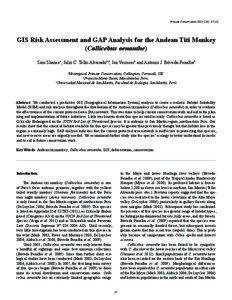 GIS Risk Assessment and GAP Analysis for the Andean Titi Monkey (Callicebus oenanthe)