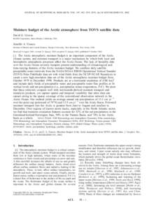 JOURNAL OF GEOPHYSICAL RESEARCH, VOL. 107, NO. D19, 4391, doi:2001JD001191, 2002  Moisture budget of the Arctic atmosphere from TOVS satellite data David G. Groves RAND Corporation, Santa Monica, California, USA