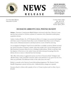 NEWS R E L E A S E For Immediate Release December 18, 2014