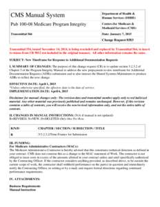 CMS Manual System  Department of Health & Human Services (DHHS)  Pub[removed]Medicare Program Integrity