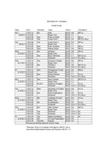 SEE-Math 2011 Schedule Euclid Group Date Mon  Tue