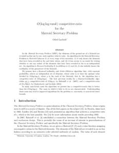 O(log log rank) competitive-ratio for the Matroid Secretary Problem Oded Lachish∗  Abstract