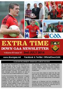 Page 1   EXTRA TIME  DOWN GAA NEWSLETTER