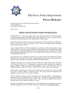 Microsoft Word - EGPD Press Release - Speed and Excessive Noise Enforcement