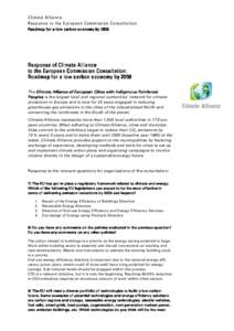 Climate Alliance Response to the European Commission Consultation: Roadmap for a low carbon economy by 2050 Response of Climate Alliance to the European Commission Consultation: