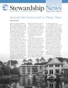 Stewardship News A Publication of Audubon International Volume 14, Issue 3 • summer[removed]Around the Green Leaf in Thirty Days