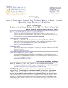 Educational stages / Special education / Education policy / Preschool education / Early childhood intervention / Inclusion / Head Start Program / Office of Special Education Programs / Kindergarten / Education / Disability / Early childhood education