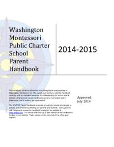 Washington Montessori Public Charter School Parent Handbook