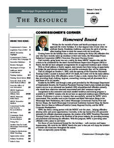Mississippi Department of Corrections  Volume 7, Issue 12 December[removed]THE RESOURCE