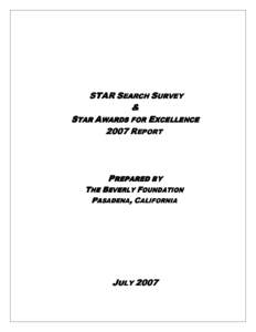 STAR SEARCH SURVEY & STAR AWARDS FOR EXCELLENCE 2007 REPORT  PREPARED BY