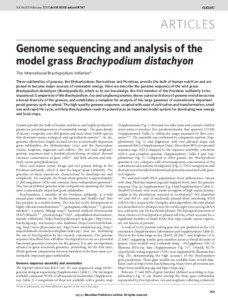 Molecular biology / Bioinformatics / Brachypodium distachyon / Brachypodium / Genome project / Full genome sequencing / Genome / Human Genome Project / Synteny / Biology / Genetics / Genomics