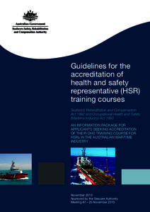 Guidelines for the accreditation of health and safety representative (HSR) training courses