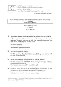 EUROPEAN COMMISSION HEALTH & CONSUMER PROTECTION DIRECTORATE-GENERAL Directorate C - Scientific Opinions C2 - Management of scientific committees; scientific co-operation and networks Scientific Committee on Toxicity, Ec