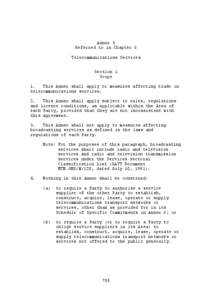 Annex 5 Referred to in Chapter 6 Telecommunications Services Section 1 Scope 1.