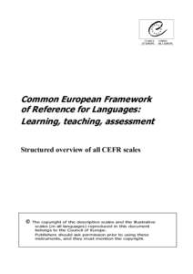 Council of Europe / Linguistics / Language certification / Association of Language Testers in Europe / Vocabulary / Communication / City & Guilds English Language Qualifications / Language education / Education / Common European Framework of Reference for Languages