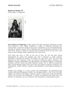 errata editions  PRESS RELEASE Books on Books #4 Chris Killip: In Flagrante