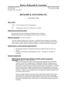 Boster, Kobayashi & Associates 59 Rickenbacker Circle P.O. Box 2049 Livermore, CA[removed]Office: ([removed]