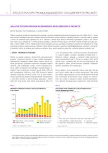 ANALÝZA POSTUPU PRODEJE REZIDENČNÍCH DEVELOPERSKÝCH PROJEKTŮ  122 ANALÝZA POSTUPU PRODEJE REZIDENČNÍCH DEVELOPERSKÝCH PROJEKTŮ Michal Hlaváček, Zita Prostějovská a Luboš Komárek
