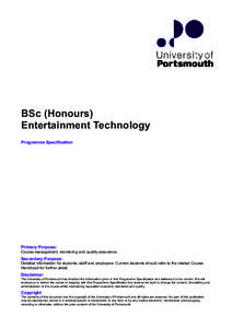 BSc (Honours) Entertainment Technology Programme Specification EDM-DJPrimary Purpose: