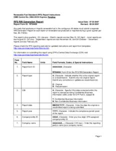 Renewable Fuel Standard (RFS) RFS RIN Generation Report -- Instructions