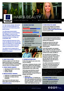 HAIR & BEAUTY  COURSE INFORMATION | COURSE INFORMATION