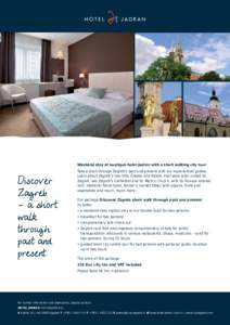 Weekend stay at boutique hotel Jadran with a short walking city tour  Discover Zagreb - a short walk