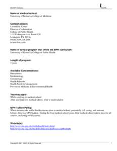 Microsoft Word - Kentucky_MDMPHdirectorydraftKentucky.doc