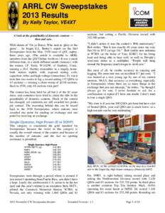 This year your ARRL CW Sweepstakes 2013 Results