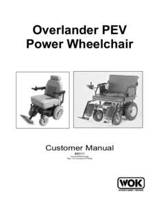 Overlander PEV Power Wheelchair Customer Manual #8011 Uncontrolled Copy